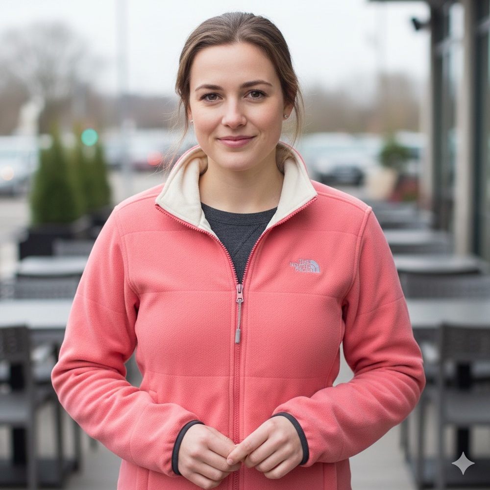 The North Face Women’s Large Full Zip Fleece Jacket Pink